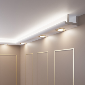 Stuckleiste LED für indirekte Beleuchtung - 30 Meter + 4 Innenecken OL-53
